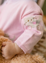 Load image into Gallery viewer, Souris Mini Cat Print Knit Playsuit Pink
