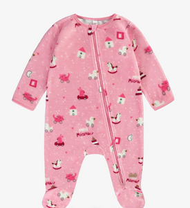 Souris Mini Toy Print Velour Sleeper Pink