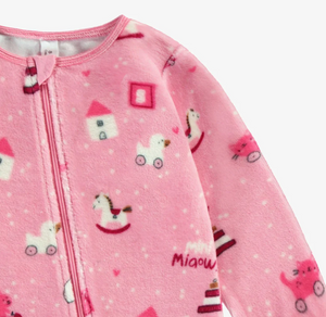 Souris Mini Toy Print Velour Sleeper Pink