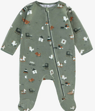 Load image into Gallery viewer, Souris Mini Toy Print Velour Sleeper Green
