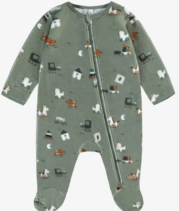 Souris Mini Toy Print Velour Sleeper Green