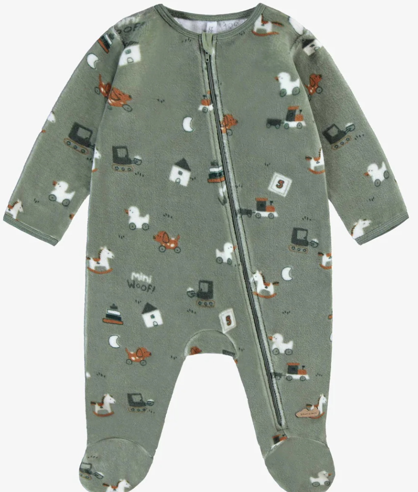 Souris Mini Toy Print Velour Sleeper Green