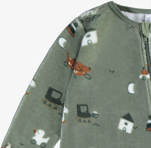 Souris Mini Toy Print Velour Sleeper Green