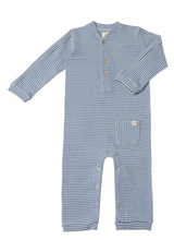 Load image into Gallery viewer, Me and Henry Mitch Henley Cotton Playsuit Blue Stripe
