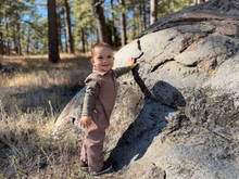 Load image into Gallery viewer, Me and Henry Arlington Polo Fleece Playsuit Rust/Brown
