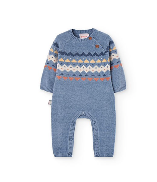Boboli Chenille Fairisle Knit Playsuit