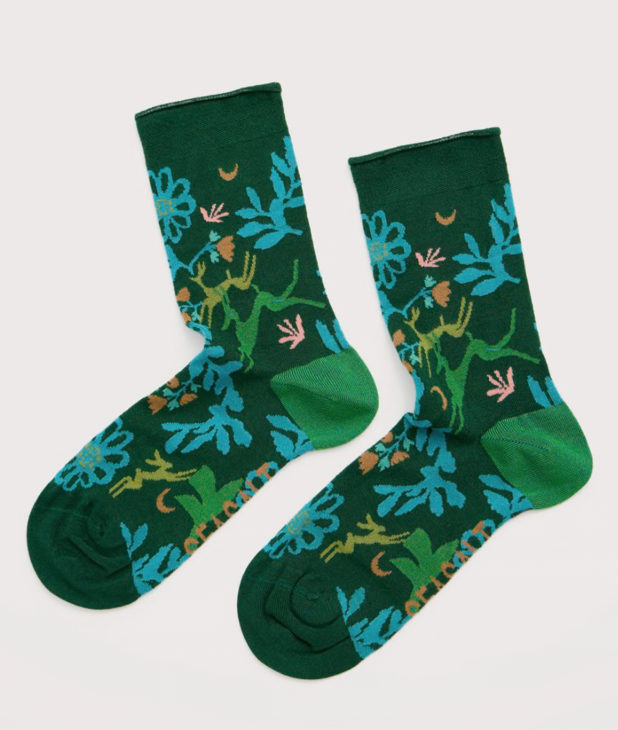Seasalt Womens Bamboo Arty Socks Evening Woodland Firth