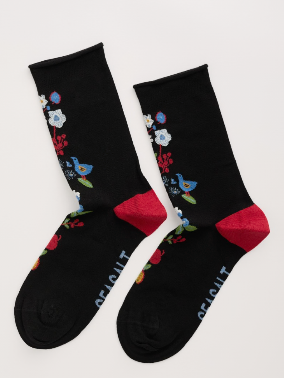Seasalt Womens Bamboo Arty Socks Still Life Onyx