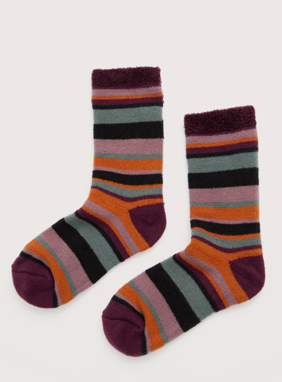 Seasalt Womens Cabin Socks Concertina Rust Multi