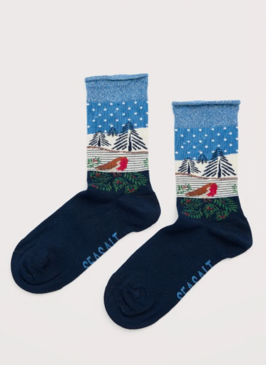 Seasalt Womens Snowy Scenes Socks Seacove
