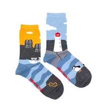 Load image into Gallery viewer, Womens East Coast Canadian Landscape Mismatch Socks
