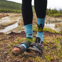 Load image into Gallery viewer, Womens Canadian Shield Landscape Mismatch Socks
