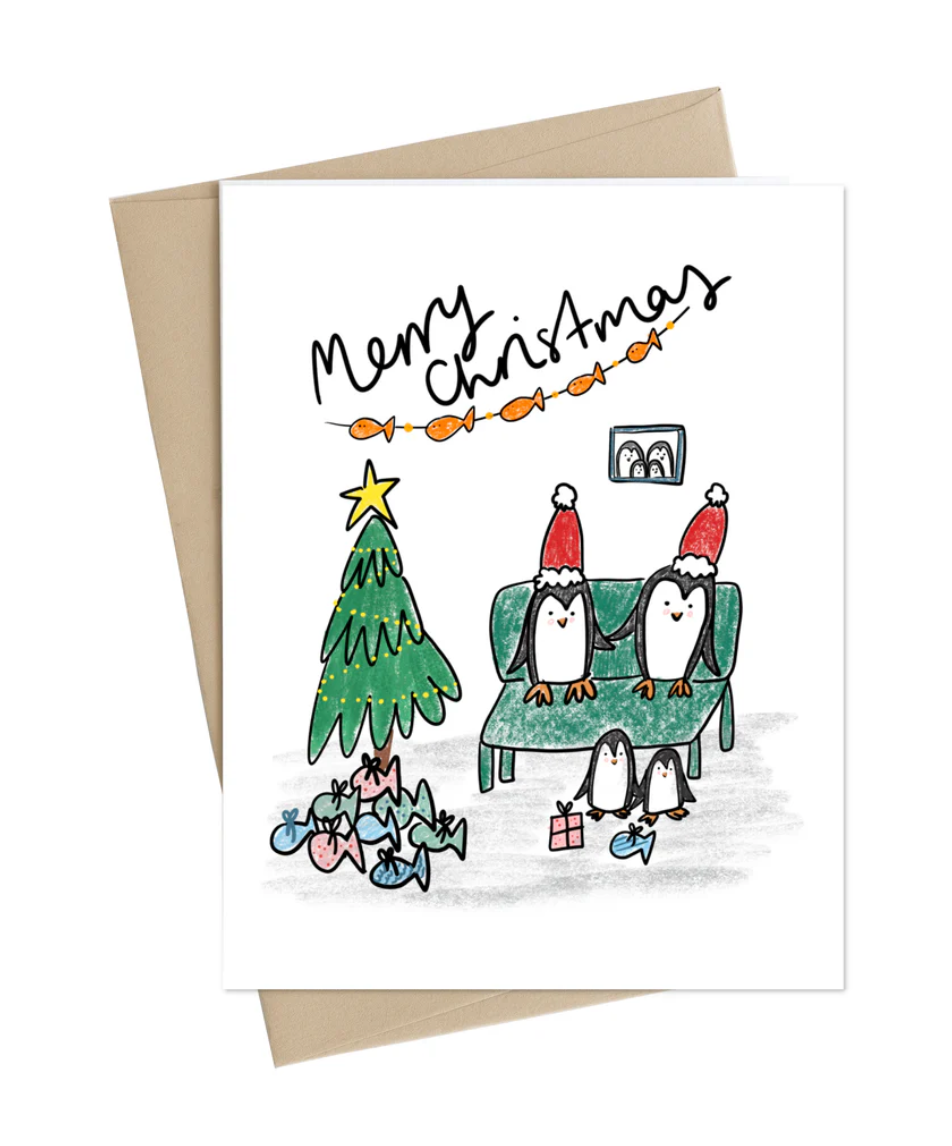 Penguin Christmas House Card