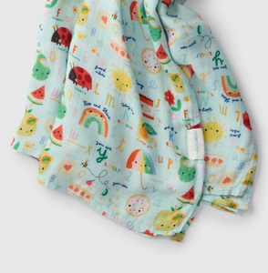 Loulou Lollipop Alphabet Smiles Swaddling Blanket