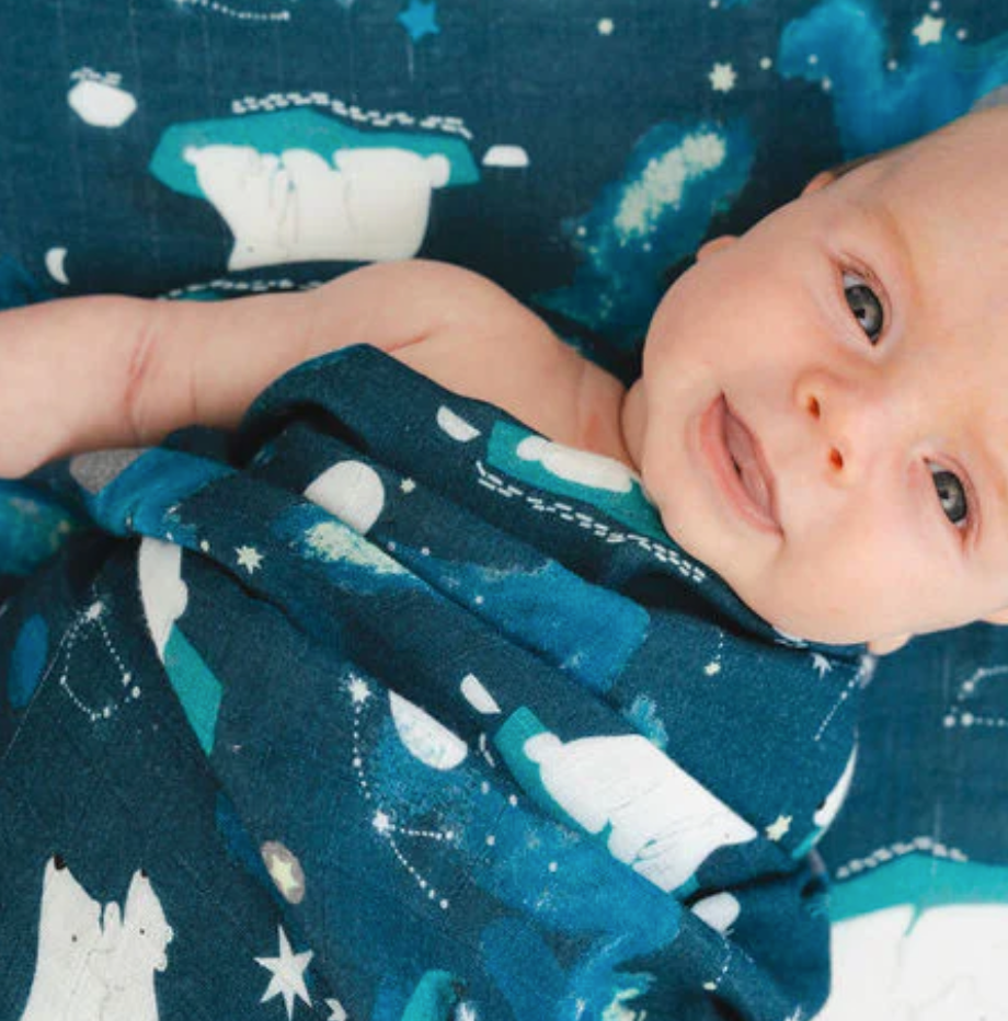 Loulou Lollipop Stargazing Bear Swaddling Blanket