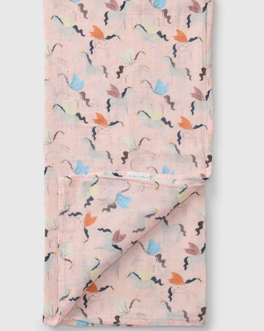 Loulou Lollipop Unicorn Ballet Swaddling Blanket