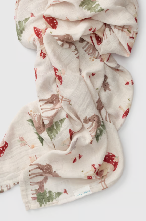 Loulou Lollipop Forest Families Swaddling Blanket