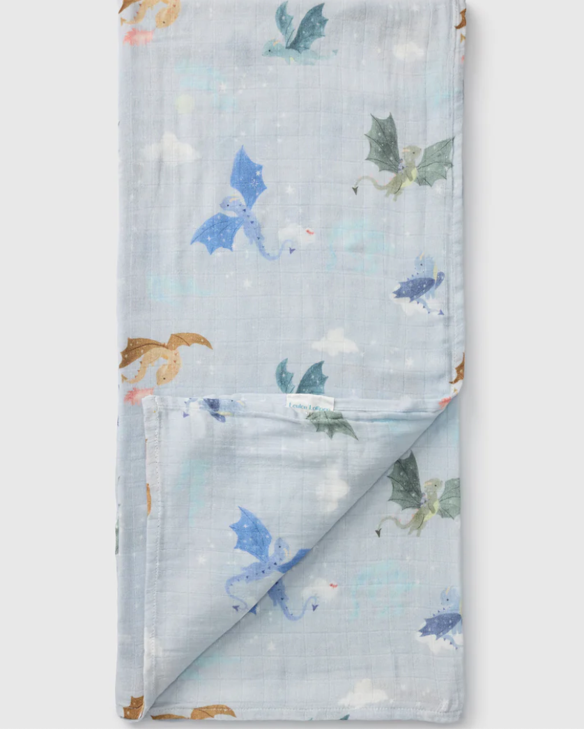 Loulou Lollipop Magical Dragons Swaddling Blanket