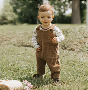 Petit Lem Cord Overall and Tee Brown