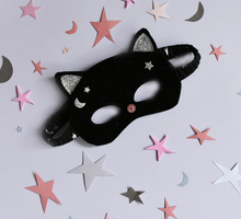 Load image into Gallery viewer, Rockahula Velvet Black Cat Mask
