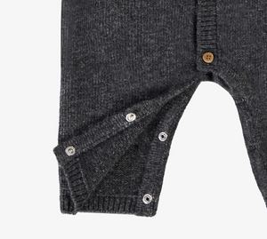 Souris Mini Wool Blend Sweater Knit Jacquard Playsuit Grey
