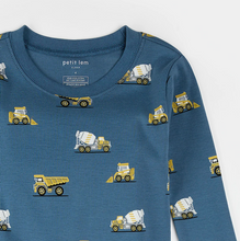Load image into Gallery viewer, Petit Lem Construction Truck Print Pyjamas
