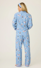Load image into Gallery viewer, PJ Salvage Baked Woof Love Flannel Pyjamas Denim
