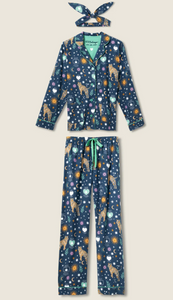 PJ Salvage Wild at Heart Flannel Pyjamas Navy