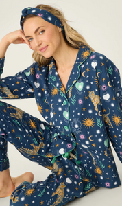 PJ Salvage Wild at Heart Flannel Pyjamas Navy