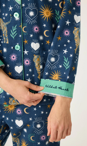 PJ Salvage Wild at Heart Flannel Pyjamas Navy