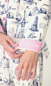 PJ Salvage Bon Voyage Flannel Pyjamas White Cloud