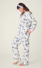 Load image into Gallery viewer, PJ Salvage Bon Voyage Flannel Pyjamas White Cloud
