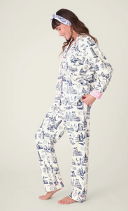 PJ Salvage Bon Voyage Flannel Pyjamas White Cloud