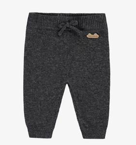 Souris Mini Wool Blend Jacquard Hooded Cardigan and Pant Grey