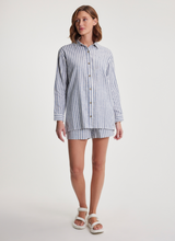 Load image into Gallery viewer, Fig Leidy Cabana Stripe Shirt French Navy
