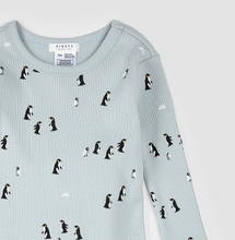 Load image into Gallery viewer, Petit Lem Penguin Print Baby Pyjamas Pearl Blue
