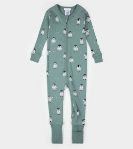 Petit Lem Baby Penguin Print Convertible Sleeper