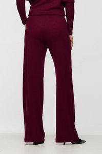 Beddome Wide Leg Pull On Pant Burgundy