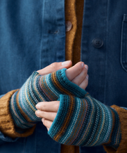 Load image into Gallery viewer, Seasalt Fruity Fingerless Mittens Ripple Marks Teal Multi
