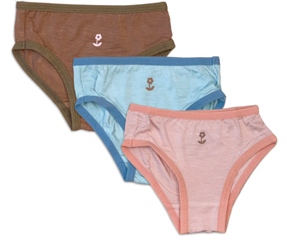 Silkberry Girls 3pack Bamboo Bikini Underwear TeaTime Mix