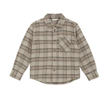 Load image into Gallery viewer, Minymo Check Flannel Shirt Oxford Tan
