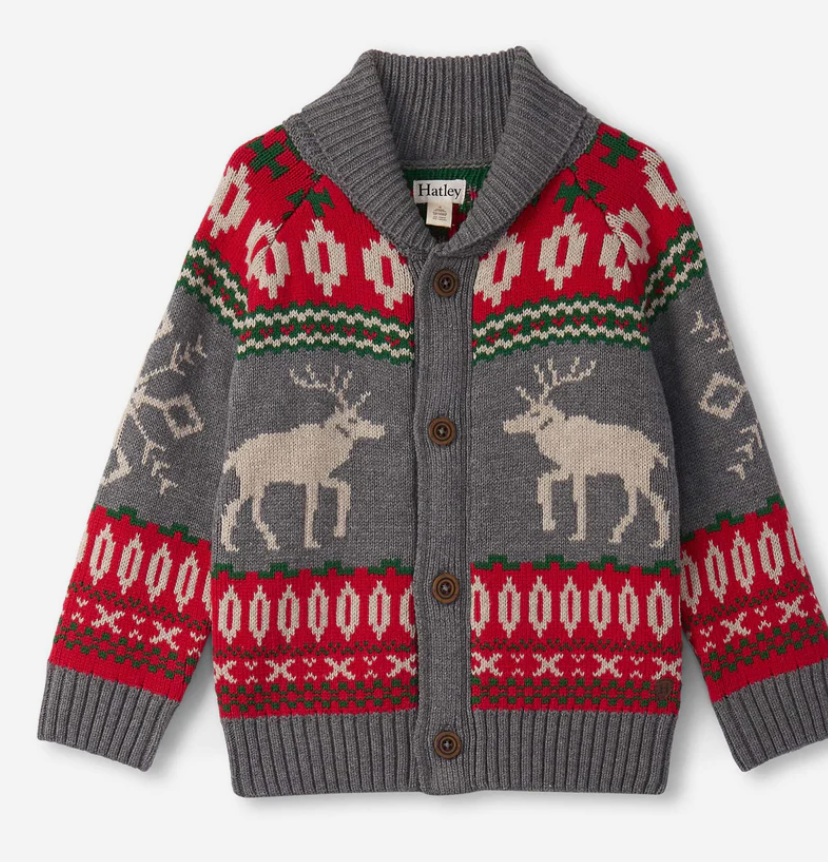 Hatley Winter Elk Shawl Collar Cardigan