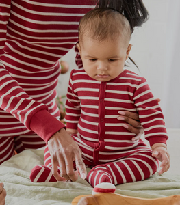 Petit Lem Scarlet Red Stripe Thermal Sleeper