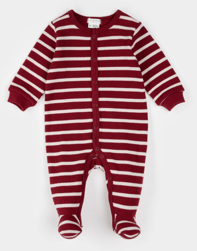 Petit Lem Scarlet Red Stripe Thermal Sleeper