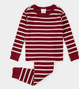 Petit Lem Scarlet Red Stripe Thermal Baby Pyjamas