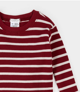 Petit Lem Scarlet Red Stripe Thermal Baby Pyjamas