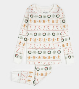 Petit Lem Holiday Treats Fairisle Print Thermal Pyjamas
