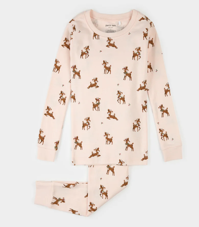 Petit Lem Reindeer Print Pyjamas
