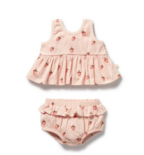 Load image into Gallery viewer, Wilson and Frenchy Strawberry Kisses Organic Ruffle Set
