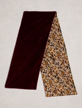 Load image into Gallery viewer, White Stuff UK Velvet Printed Scarf Plum Print
